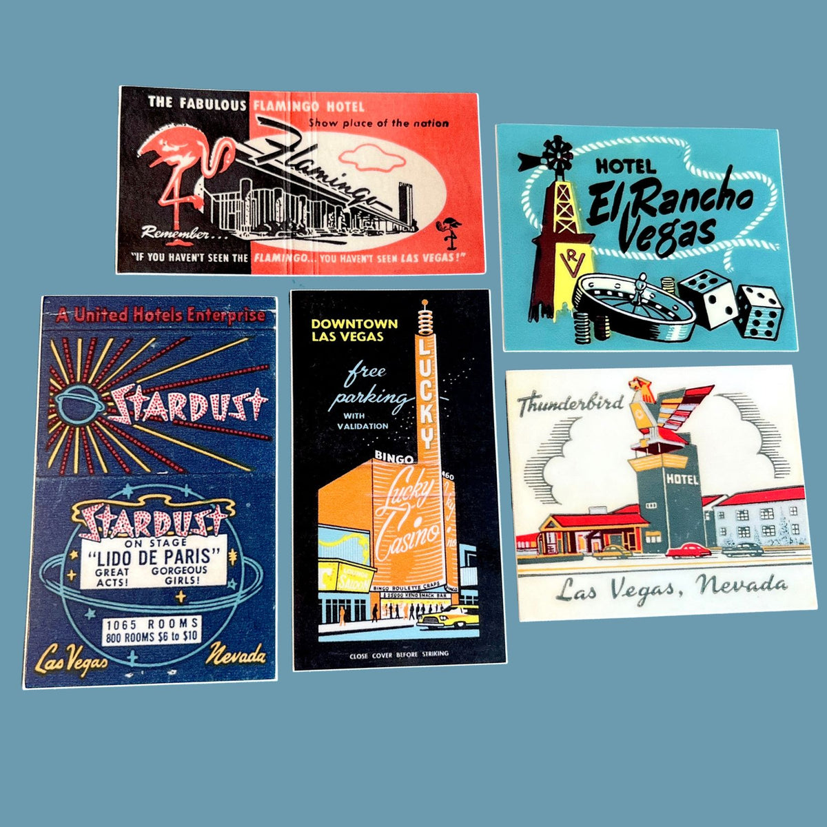 Vintage Matchbook Sticker Collection