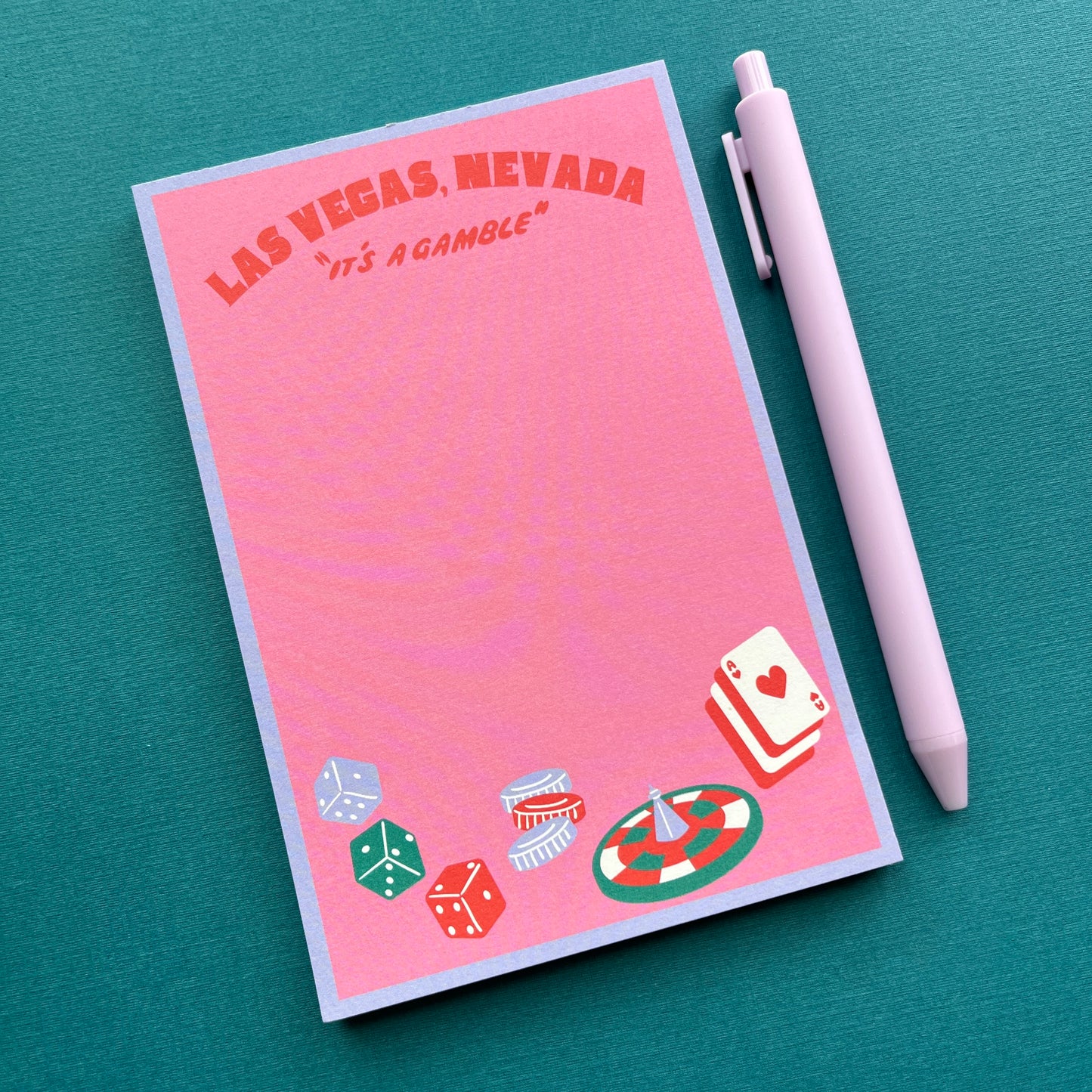 Las Vegas "It's A Gamble" Notepad and Pen