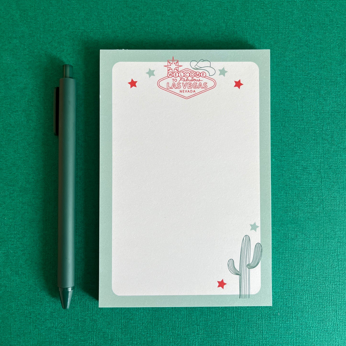 Western Sage Green Notepad and Pen
