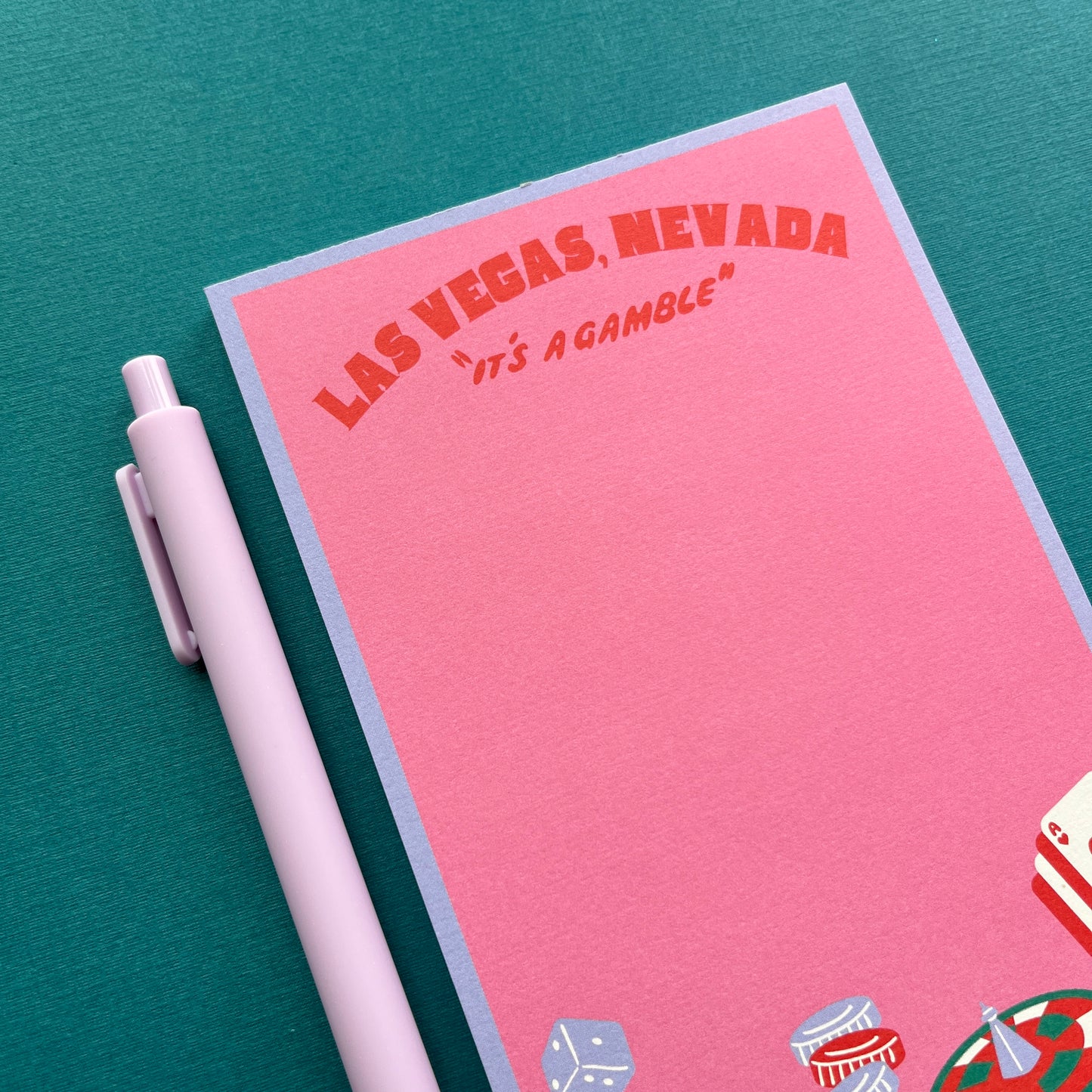Las Vegas "It's A Gamble" Notepad and Pen