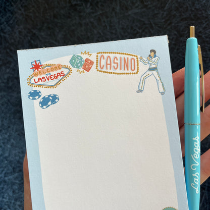 Vintage Vegas Themed Notepad and Pen