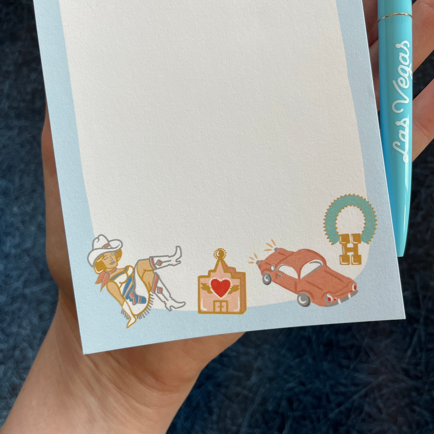 Vintage Vegas Themed Notepad and Pen