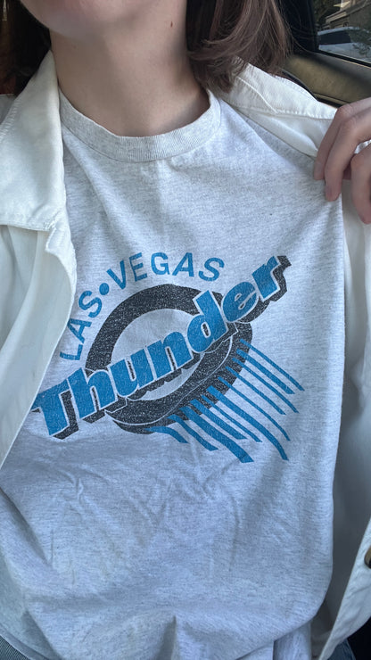 Las Vegas Thunder Vintage Hockey 90's Style Boxy Shirt - Heather Grey