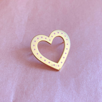 Vintage Wedding Chapel Heart Pin