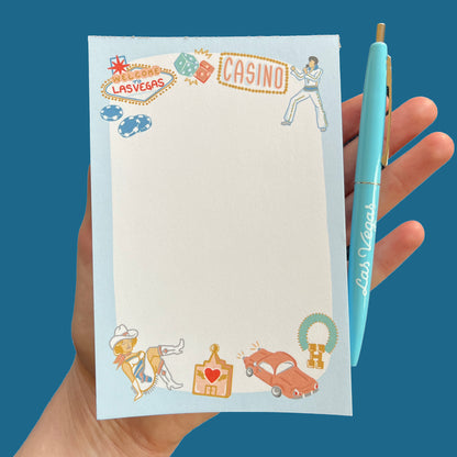 Vintage Vegas Themed Notepad and Pen