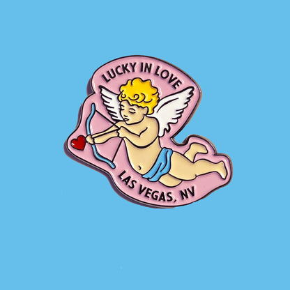 Lucky In Love Cherub Pin