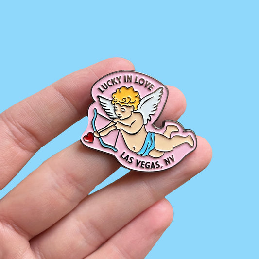 Lucky In Love Cherub Pin