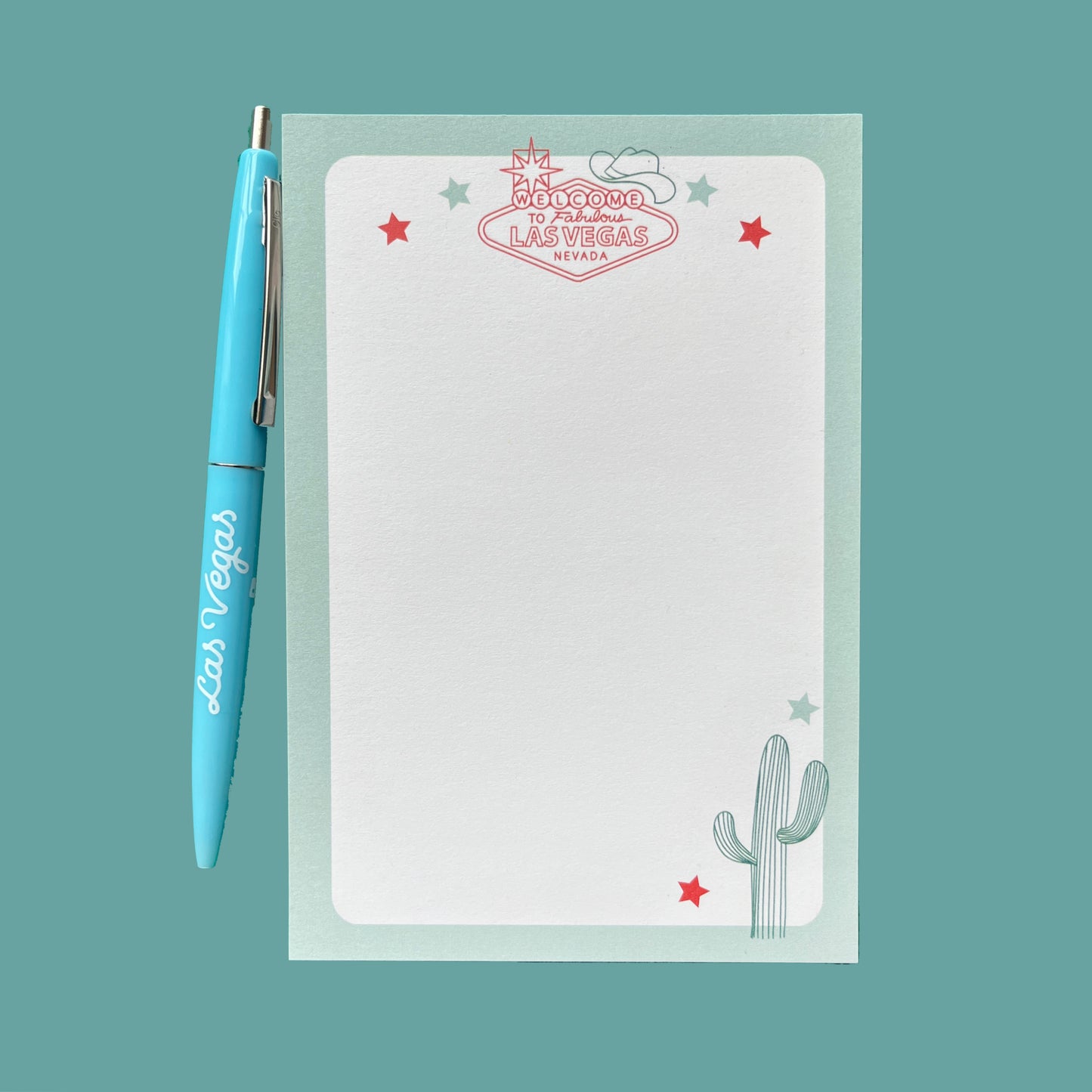 Western Sage Green Notepad and Pen